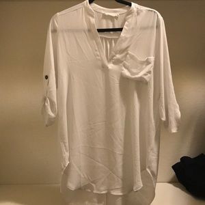 Lush V-neck Tunic Blouse